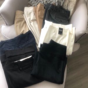 Eight pair Express, Loft and New York Co pants.